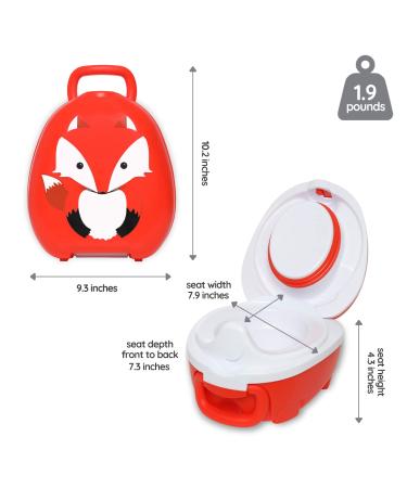 Fox Travel Potty - Portable Toddler Toilet Seat by My Carry Potty | Award-Winning Kids' Toilet Seat for On-the-Go Use - Buy Online on GoSupps.com