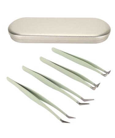 4-part eyelash extension tweezers made of stainless steel ergonomic design wide application dolphin 45 degrees 75 degrees curve volume jewelry production nail art