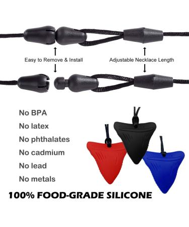 CAU-bite Shark Tooth Silicone Necklace - Sensory Tool for Autism & ADHD Soft for Adults & Babies - 3 Pieces - Buy Online on GoSupps.com