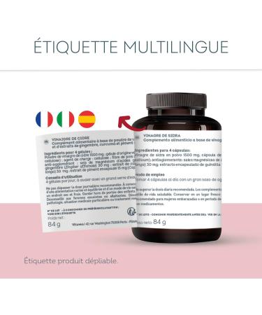 Vinaigre de Cidre G lules 1500 mg avec la M re - Complexe avec Piment Gingembre et Curcuma - 120 G lules Vegan - Fabriqu en France - Vitavea - Buy Online on GoSupps.com