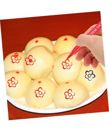 CIYODO 6pcs Biscuits Cake Boxes Decor Cake Coloring Markers Edible Cake Pens Dual Tip Markers Plastic - Buy Online on GoSupps.com