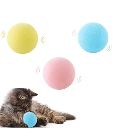 PUPPBUDD 3 Cat Toys With Catnip Interactive Cat Ball Electric with Sound For Cat to Play eva 3 pieces