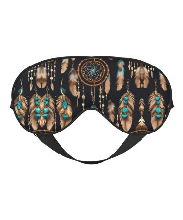 Feather Print Double-Sided Eye Mask Soft and Light Blocking for Enhancing Sleep Quality