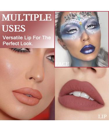 AMY S DIARY Matte Plum Liquid Lipstick Set - 5Pcs Waterproof Smudge-Proof Lip Stains for Women | 24-Hour Long Lasting Nude & Gray Shades - Buy Online on GoSupps.com