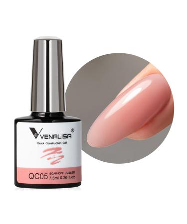VENALISA Bulider Gel Quick Construction Base Gel Strengthener Gel Nail Polish Nude Pink Natural Color Poly Gel for Broken Nails Repair Nails QC05