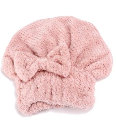 Filfeel Hair Drying Cap - Super Absorbent Coral Fleece Quick-Drying Make-Up Hat for Swimming - Pink (9.4in x 10.2in) - Buy Online on GoSupps.com
