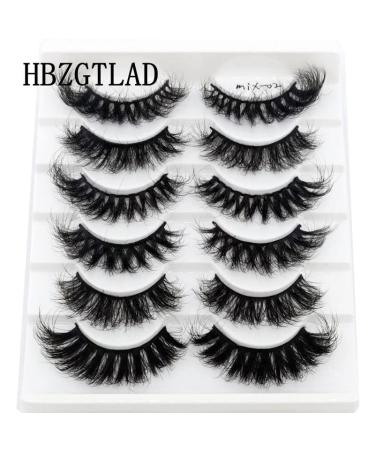 HBZGTLAD Cat-Eye 8D Wispy False Eyelashes - Pack of 6 Pairs | Dramatic Long Thick Volume Faux Mink Lashes | Mix-02 - Buy Online on GoSupps.com