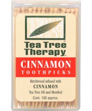 Tea Tree Therapy Toothpicks - Birchwood Infused with Cinnamon Tea Tree Oil and Menthol 1200 Ct
