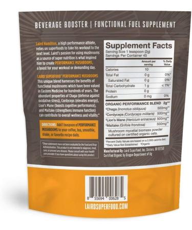 Laird Superfood Organic Performance Mushroom Blend - Energy & Focus Booster 3.17 oz (Pack of 2) - Buy Online on GoSupps.com