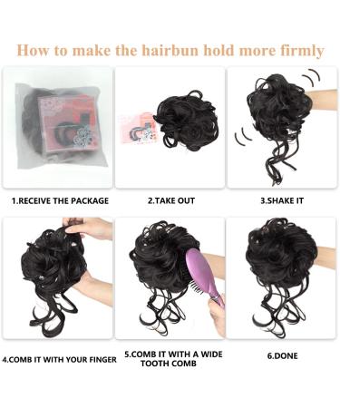 Deethens Messy Hair Bun Scrunchie - Curly Updo Ponytail Chignon Hairpiece in Medium Chestnut Brown - Buy Online on GoSupps.com