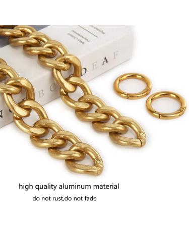 Xiazw DIY Heavy Chunky Aluminum Metal Purse Handle Bag Chains Charms Straps Replacement Handbag Accessories Decoration (Gold) - Buy Online on GoSupps.com