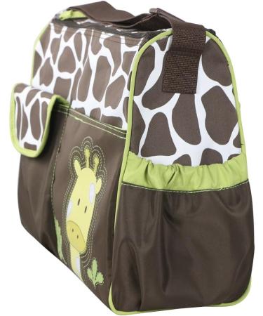 Accessotech Waterproof Baby Diaper Nappy Mummy Changing Handbag Shoulder Bag with Mat Travel (Giraffe Green) - Buy Online on GoSupps.com