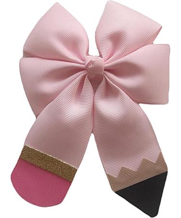School Hair Bows | Pencil Hair Bow Clips Alligator - Hair Bow Clips Grosgrain Ribbon School Bows Decorations Frifer Pink A - Buy Online on GoSupps.com
