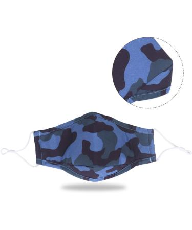 Unisex Anti-Pollution Cloth Face Mask - Washable & Reusable Adult Size - Blue Camo Design - Buy Online on GoSupps.com