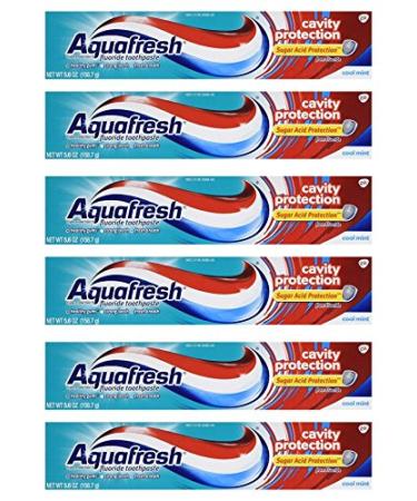 Aquafresh Cavity Protection Tube Cool Mint, 5.6 Ounce (Pack of 6)
