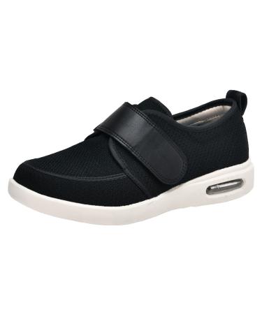 SDEQA Diabetic Shoes for Men Women Adjustable Extra Wide Walking Shoes Easy on and Off for Elderly Foot Pain Relief Neuropathy 12 A