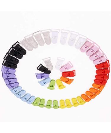 T-Shape Plastic Baby Pacifier Clips Badge Clips Bib Holder 50pcs (Random Color)