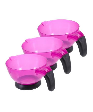 VALICLUD Bol De Teinture Pour Cheveux En Silicone Violet Avec Poign e Lot De 3 Pi ces Outil De Coloration Pratique Pour Salon De Coiffure Professionnel