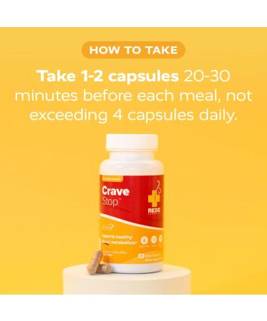 Redd Remedies Crave Stop | Supports Healthy Glucose Metabolism and Appetite | 30 Servings, 60 Vegan Capsules Standard Packaging - Buy Online on GoSupps.com
