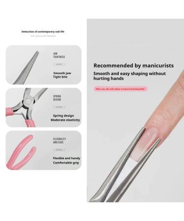 Professional C Curve Nail Tip Pliers - Stainless Steel Nail Sculpting Tool for DIY & Salon Use | Pink Nail Shaping Tweezers - Buy Online on GoSupps.com