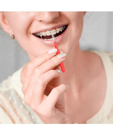 Comnico Interdental Brushes - 50 Pack Tooth Cleaning Tools for Gaps | White Yellow Orange Red Blue - Essential Dental Care - Buy Online on GoSupps.com