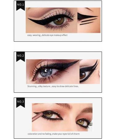 Custom Dual End Adhesive Liquid Eye Liner Pen Delineadores Winged Instant Eyeliner Durable And Sweatproof Eyeliner Face Make up (Black One Size) 1 count (Pack of 1) Black - Buy Online on GoSupps.com