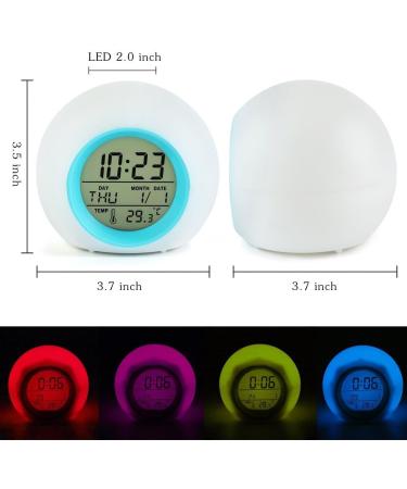 Xingdianfu LED Alarm Clock for Kids | Digital Light Alarm & Mood Lamp | 7 Colors Bedside Clock - Shop Internationally - Buy Online on GoSupps.com