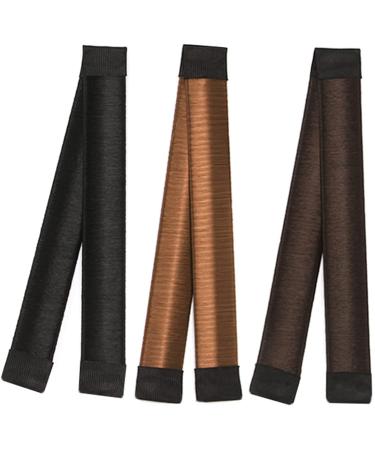 3-Piece Hair Bun Maker Set - Easy Snap Roll Nets for Women & Kids - French Twist Styling Tool - Brown - Buy Online on GoSupps.com