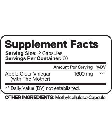 Nutrivein Apple Cider Vinegar Capsules 1600mg - 120 Vegan Pills for Weight Loss, Detox, Digestion - Keto Friendly - Supports Immune System - ACV Raw - Vegan Formula - Buy Online on GoSupps.com
