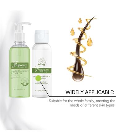 XINRAN Jasmine Shower Gel Shampoo Jasmine Fragrance Shampoo Shower Gel Set Moisturizing Hair and Skin Care Set Soothing Nourishing Shower Gel Shampoo for All Skin and Hair Types 4 Pieces - Buy Online on GoSupps.com