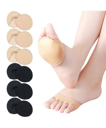 Forefoot Pads Women Separate Toes Forefoot Cushion Pad Sponge Ball of Foot Foot Pad Foot Pain Relief Unisex 6 Pairs