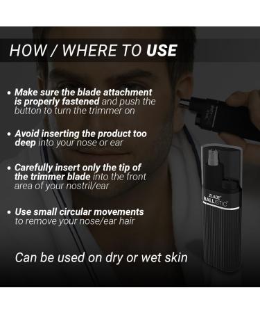 ZLADE Ballistic Nose & Ear Hair Trimmer - Waterproof Battery Operated Design Perfect Gift Stylish Black Trimmer - Buy Online on GoSupps.com