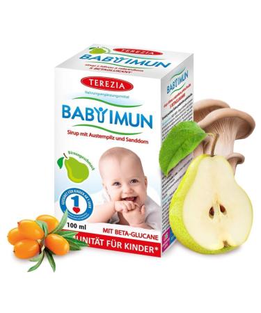 TEREZIA Baby Imun Fruit Syrup to Strengthen Your Child's Immune System | Contains Oyster and Sea Buckthorn Mushrooms with Pear Flavor - 100ml | Dosage 1 Teaspoon per Day