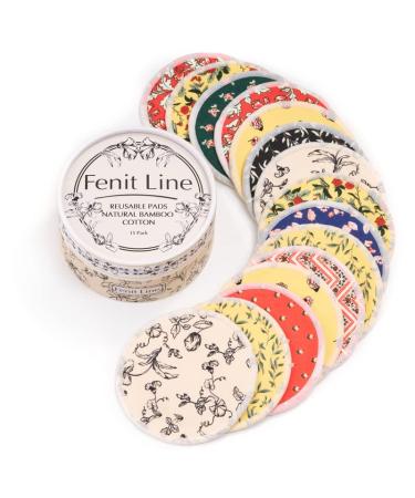 Fenit Line Reusable Makeup Remover Pads 15 Large (4 Inch Diameter) Multi-Color Reusable Cotton Rounds & Laundry Bag. Make Up Remover Cloths Reusable Multi-colored