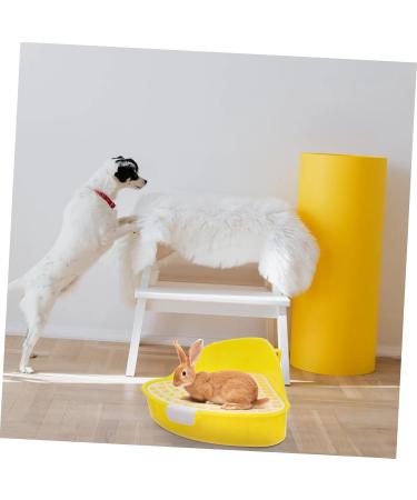 BELLIFFY Box Rabbit Toilet Ferret Litter Sand Bath for Hamsters Dwarf Hamster Toilet Bunny Potty Rat Plastic 25X19X10CM Yellow - Buy Online on GoSupps.com
