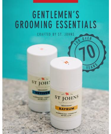 St Johns Vetiver Aluminum Free Deodorant | Long-Lasting Odor Resistant & Soothing | Clear Deodorant Stick | Odor-Free Deodorant Made of Natural Compounds | Vetiver Deodorant For Men (2.6 oz Stick) - Buy Online on GoSupps.com