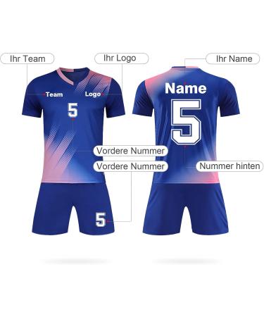 Personalized Laifu Football Jersey for Kids & Adults | Free Name Number & Team Logo | Sapphire Blue Football Shorts & Jerseys - Buy Online on GoSupps.com
