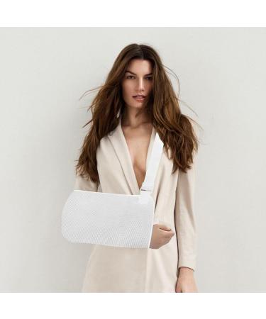 Buy Healvian Adjustable Mesh Shoulder Sling Breathable Arm Brace for Broken Arm Comfortable Support for Kids & Adults Universal Fit White - Buy Online on GoSupps.com