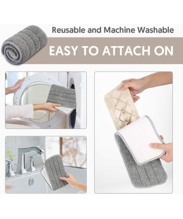 3 Pack Reusable Microfiber Spray Mop Pads - Washable Flat Replacement Heads for Dust, Wet or Dry Floor Cleaning - Grey - Buy Online on GoSupps.com