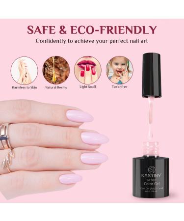 Kastiny Gel Nail Polish Kit - 24 Glitter Rainbow Colors with Base, Glossy & Matte Top Coat | DIY Manicure Set for Christmas & New Year Gift - 27 Piece Set - Buy Online on GoSupps.com