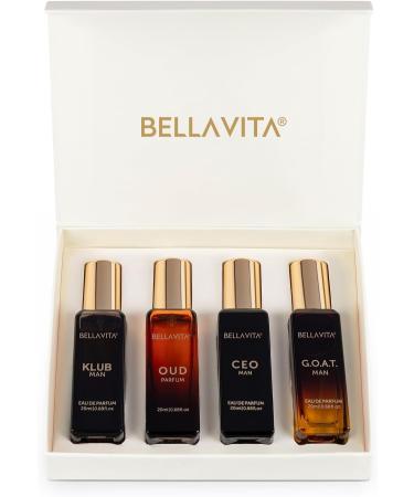 Men's Luxury Perfume Gift Set (4 x 0.68 fl. oz.) | Gifts for Men | Klub Oud CEO Goat Perfume | Masculine Woody Citrusy Aromatic perfumes for men