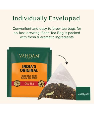 Buy Vahdam Masala Chai Tea Bags - 100% Natural Spices 30 Pyramid Bags Authentic Indian Blend International Shipping Available - Buy Online on GoSupps.com