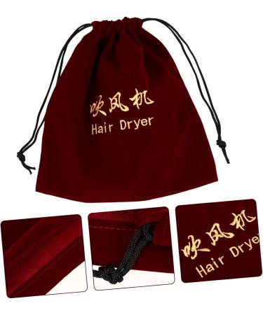 FOMIYES 1pc Hair Dryer Storage Bag Travel Makeup Bags Flannel Drawstring Bags Jewelry Holder Jewelry Rack Claret 30x26cm - Buy Online on GoSupps.com