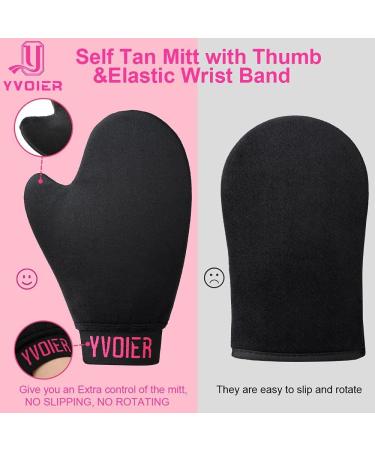 YVOIER Self Tanner Mitt Applicator | Velvet Black & Pink Tanning Gloves for Flawless Sunless Tan - Buy Online on GoSupps.com