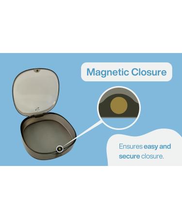 Transparent Aligner Case with Vent Holes | Brush & Magnetic Closure for Invisalign Retainers Night Guards & Dentures - International Shipping Available - Buy Online on GoSupps.com