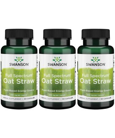 Swanson Full Spectrum Oat Straw 400 Milligrams 60 Capsules (3 Pack)