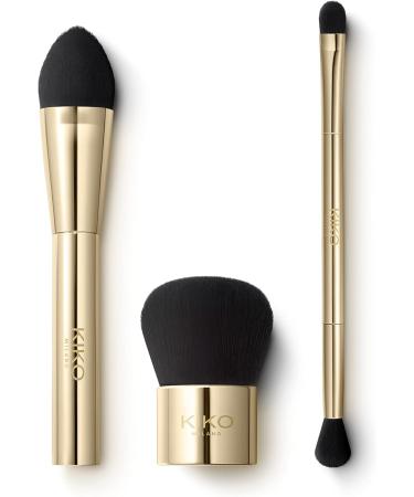 KIKO Milano Joyful Holiday Unmissable Brushes Kit | 3-Brush Kit For Powders Foundation And Eyes - Buy Online on GoSupps.com