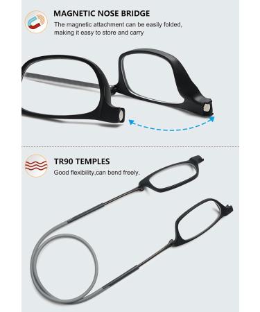 Shop Magimodac Foldable Magnetic Reading Glasses for Men & Women - Flexible Tape 3.0 Diopters Black & Gray - Buy Online on GoSupps.com