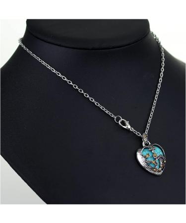 Crystal Jade Pendant Necklace Amulet Jewelry Personalised Steampunk Necklaces Pendant Chain Choker Necklace Jewelry Natural Stone Turquoises Necklace Blue Black Color Heart Shape Women Party Jewelry H - Buy Online on GoSupps.com