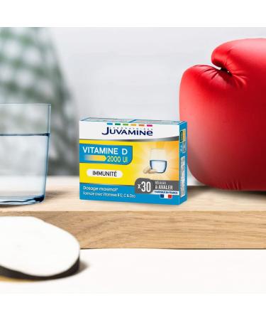 JUVAMINE - VITAMIN D 2000 IU - Immunity - Vitality - Vitamin B12 Vitamin C Vitamin D3 And Zinc - 1 Month Program - 30 Capsules - Made in France - Buy Online on GoSupps.com